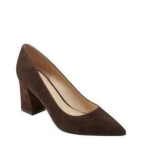 Marc Fisher LTD Zala Block Heel Brown Suede